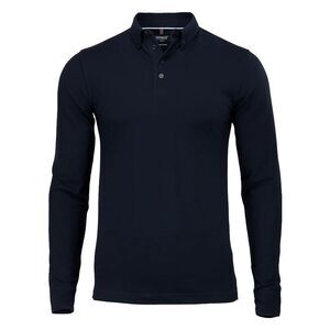 Nimbus Mens Carlington Deluxe Long Sleeve Polo Shirt / Dark Navy